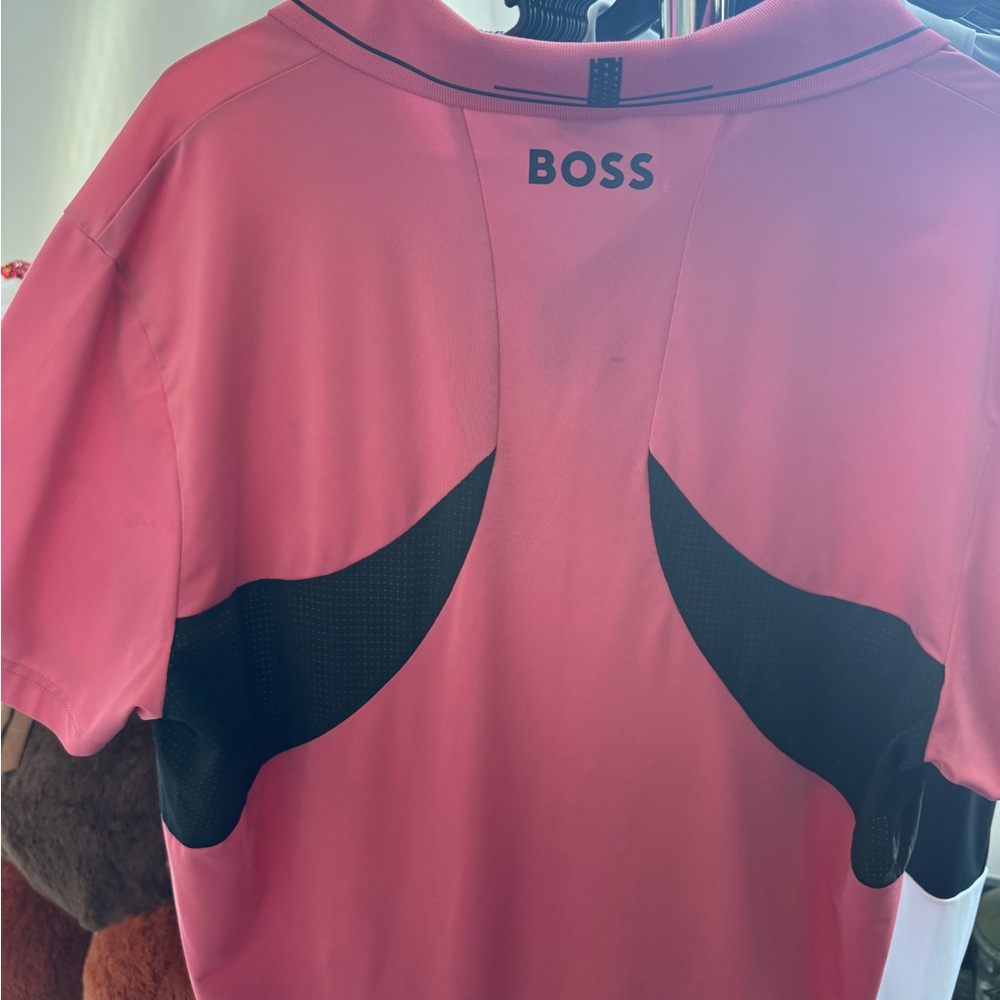 Men’s Boss Coral Pink Polo Size XXL - Picture 5 of 6